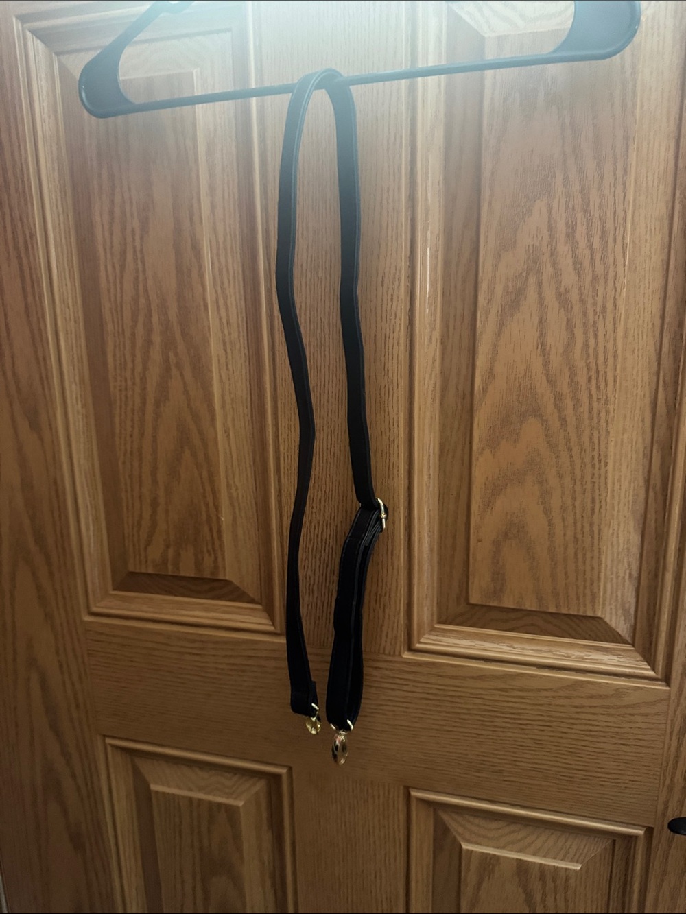 Black Crossbody Strap with Gold Hardware - Women